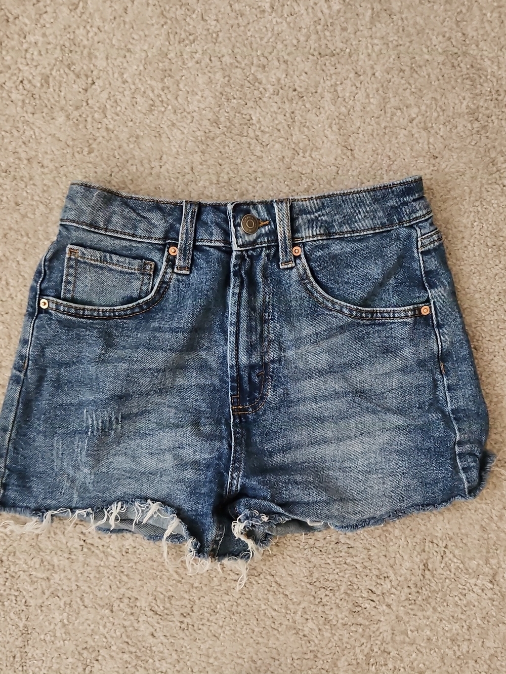 wild fable Blue Distressed High-Rise Denim Shorts